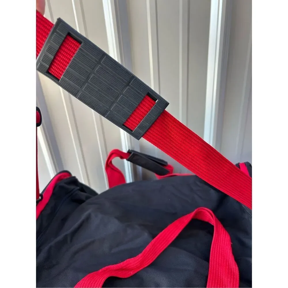 Budweiser duffle tote bag‎ black red 23x12x14 adj strap